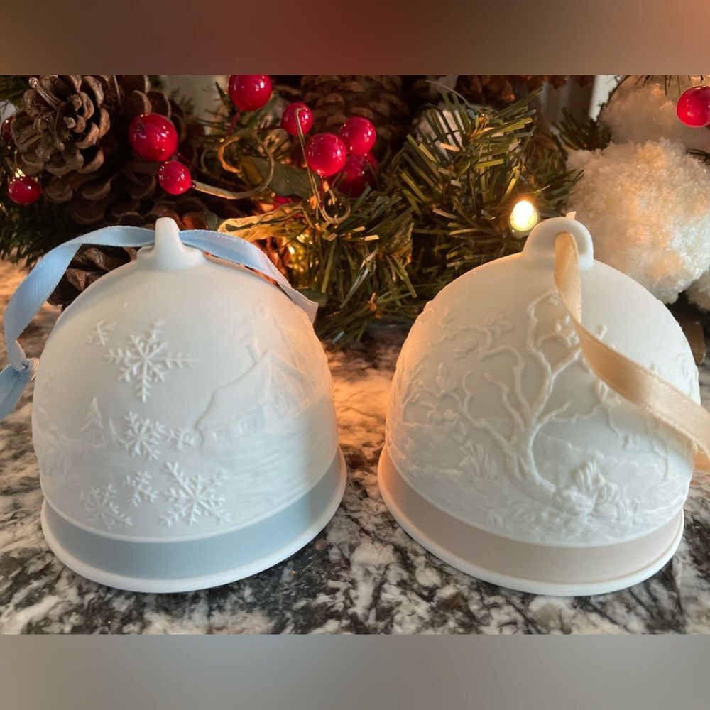 Lladro Porcelain Christmas Bells LOT of 2 #17615 #17616 Made in Spain Collector